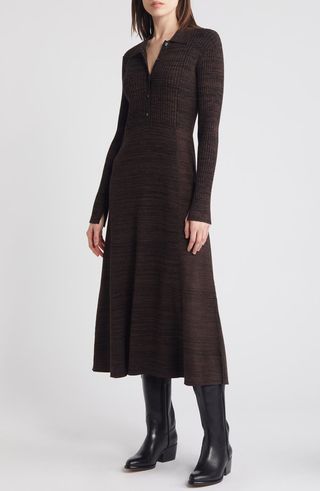 Marled Long Sleeve Sweater Dress