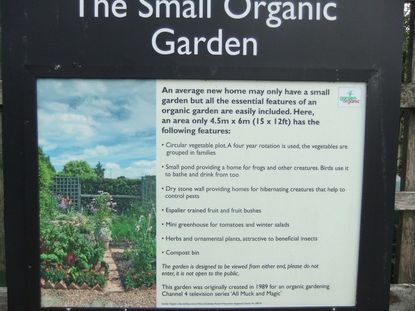 A The Small Organic Garden Informational Sign