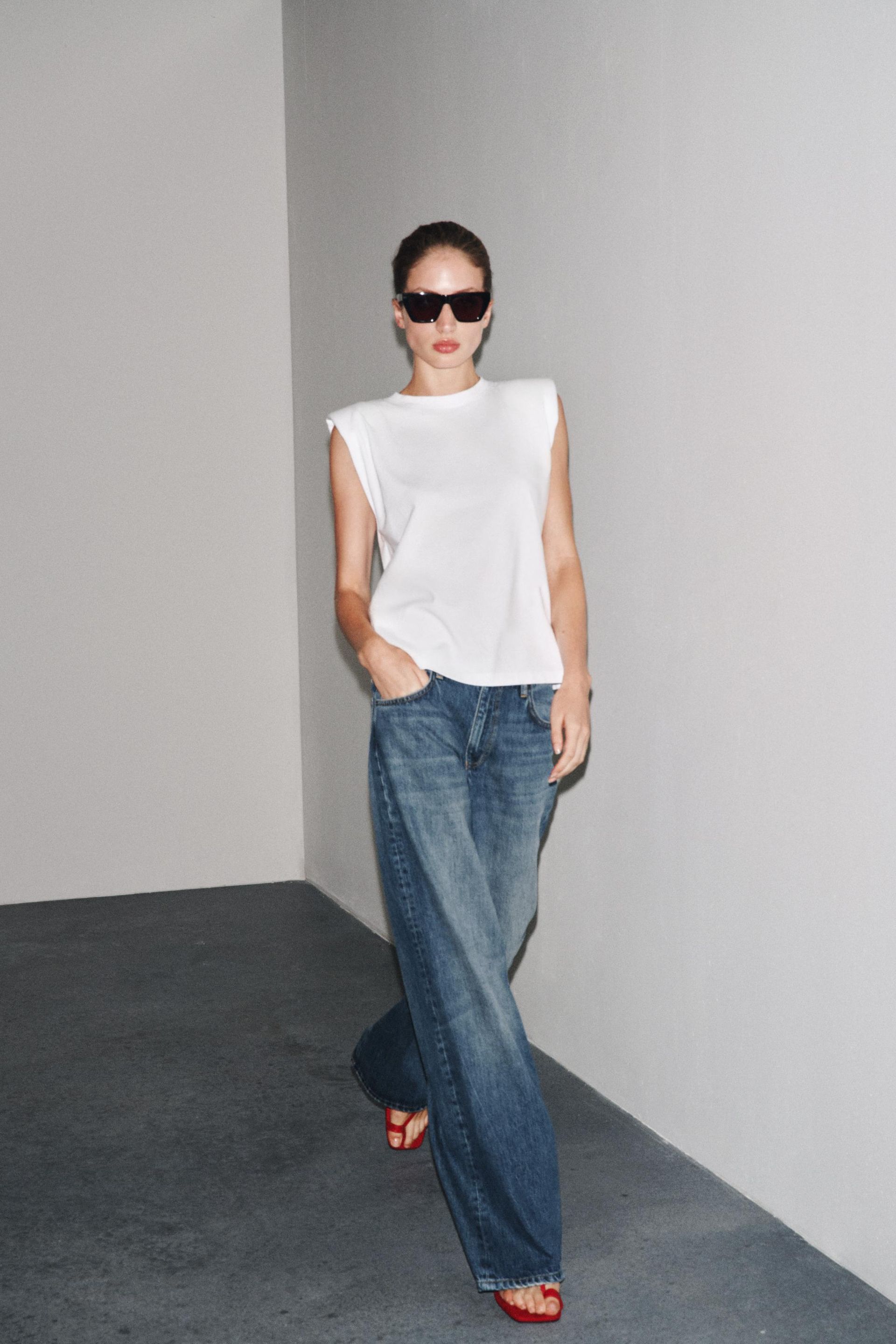 Zw Collection Wide Leg Low Rise Jeans