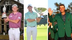 Cameron Smith, Rory McIlroy and Scottie Scheffler pictured in a montage