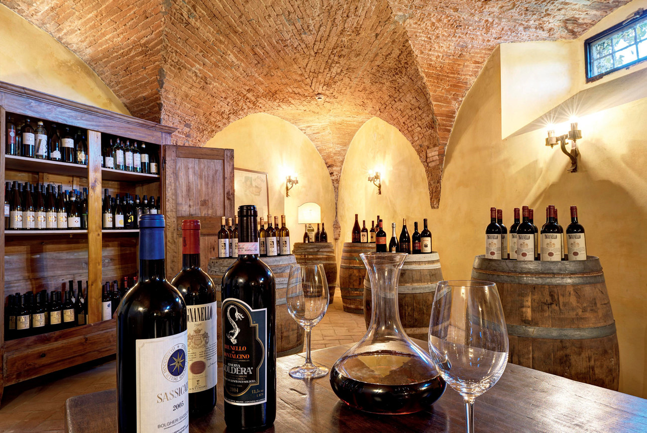 The cellar at Villa La Massa