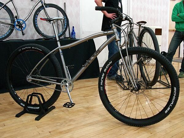 Black Sheep also showed off a pair of swoopy titanium 29ers.