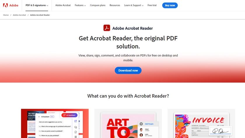 Adobe Acrobat Reader screenshot during our review