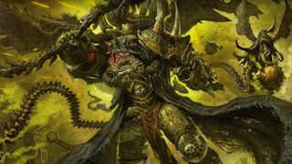 Magic: The Gathering Universes Beyond - Warhammer 40,000 artwork of Mortarion, Daemon Primarch