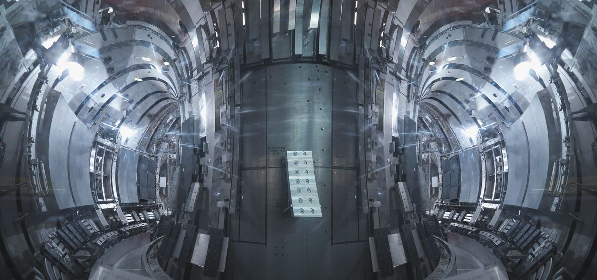 The inside of a tokamak fusion reactor.