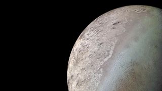 An enhanced view of Neptune's largest moon, Triton.