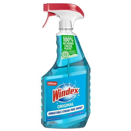 Windex® Glass Window Cleaner, Essential Cleaning Supplies, Original Blue, Spray Bottle, 23 Fl Oz, 1 Count
