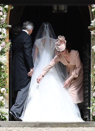 Michael, Pippa and Kate Middleton on Pippa's wedding day