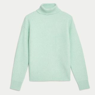 M&S Cloud Yarn Textured Roll Neck Jumper