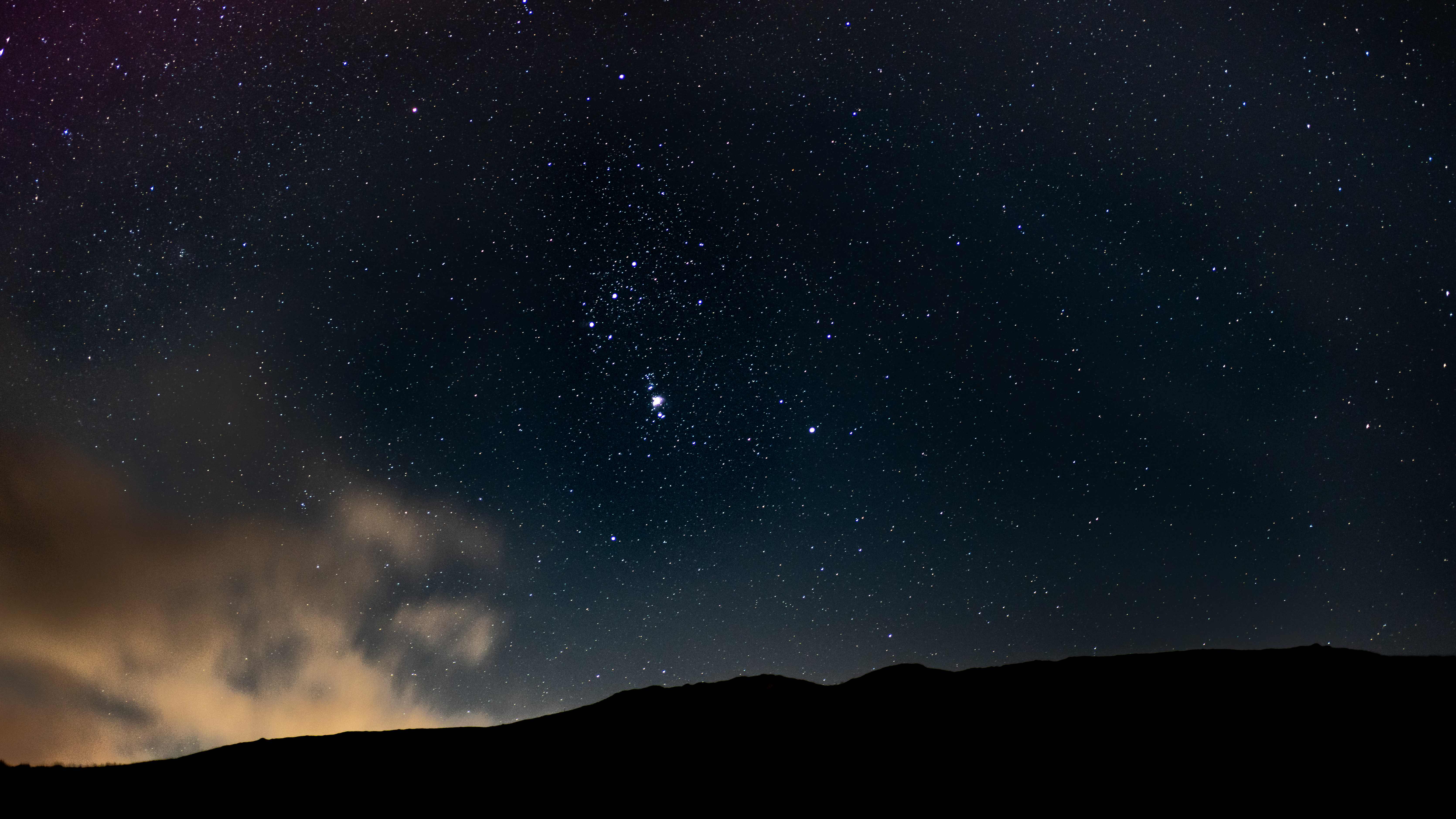 Orion constellation over the countryside