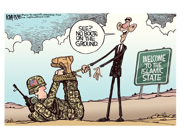 Obama cartoon ISIS strategy world