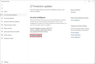 Microsoft Defender Antivirus check for updates