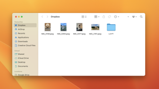 Dropbox in Finder on Mac