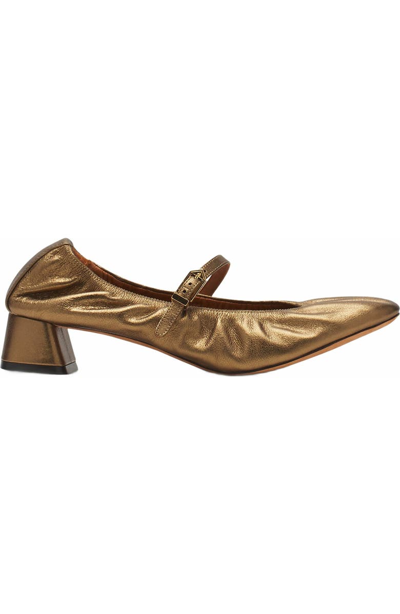 Mary Janes With Metallic Leather Heels