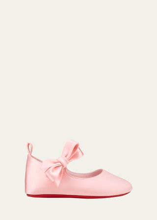 Girl's Lou Satin Bow Ballet Flats, Baby