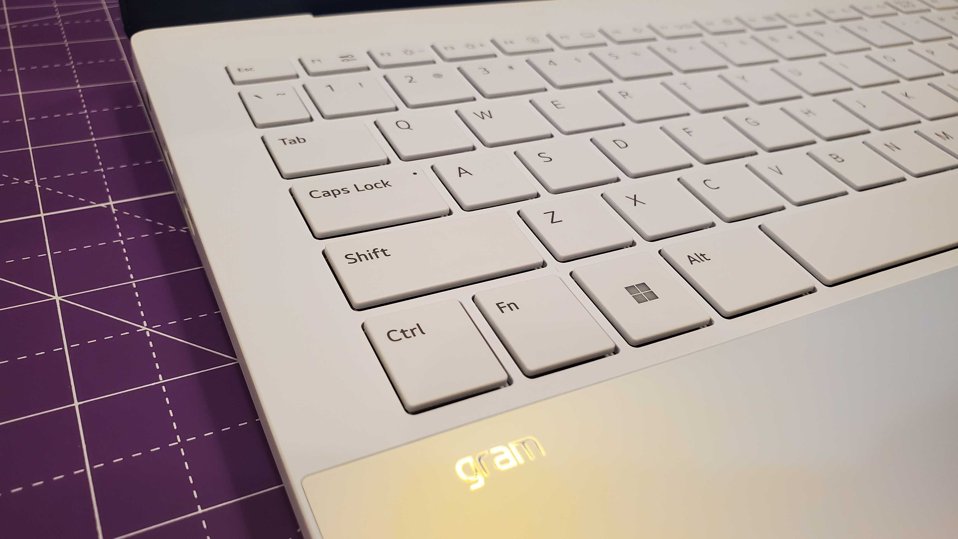 closeup of white keyboard