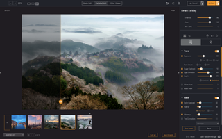 a screen shot of radiant photo 2 software editing a landscape