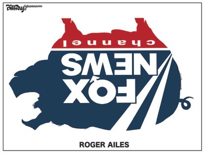 Political cartoon U.S. Roger Ailes death Fox News