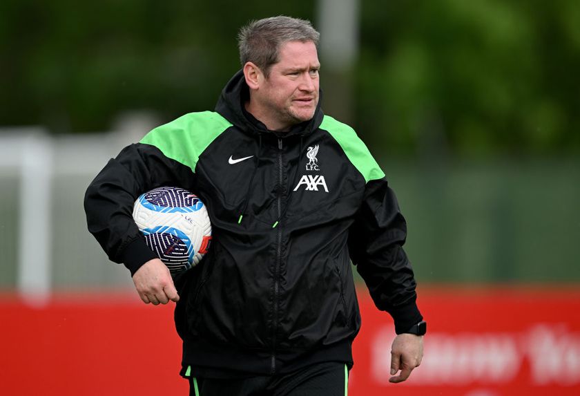 Manager Matt Beard of Liverpool during a training session at Melwood Training Ground on May 16, 2024 in Liverpool, England. 