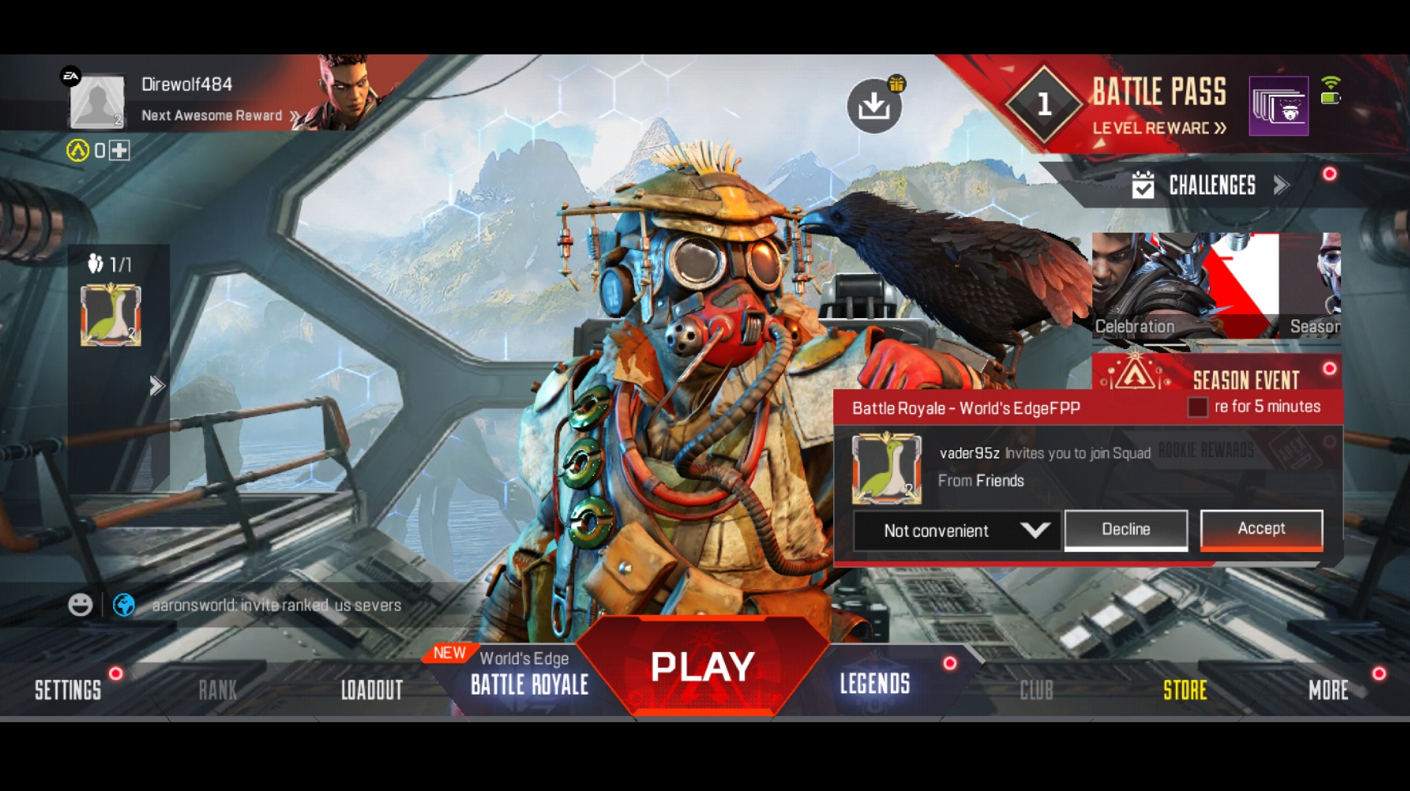 Apex Legends Mobile team invitation