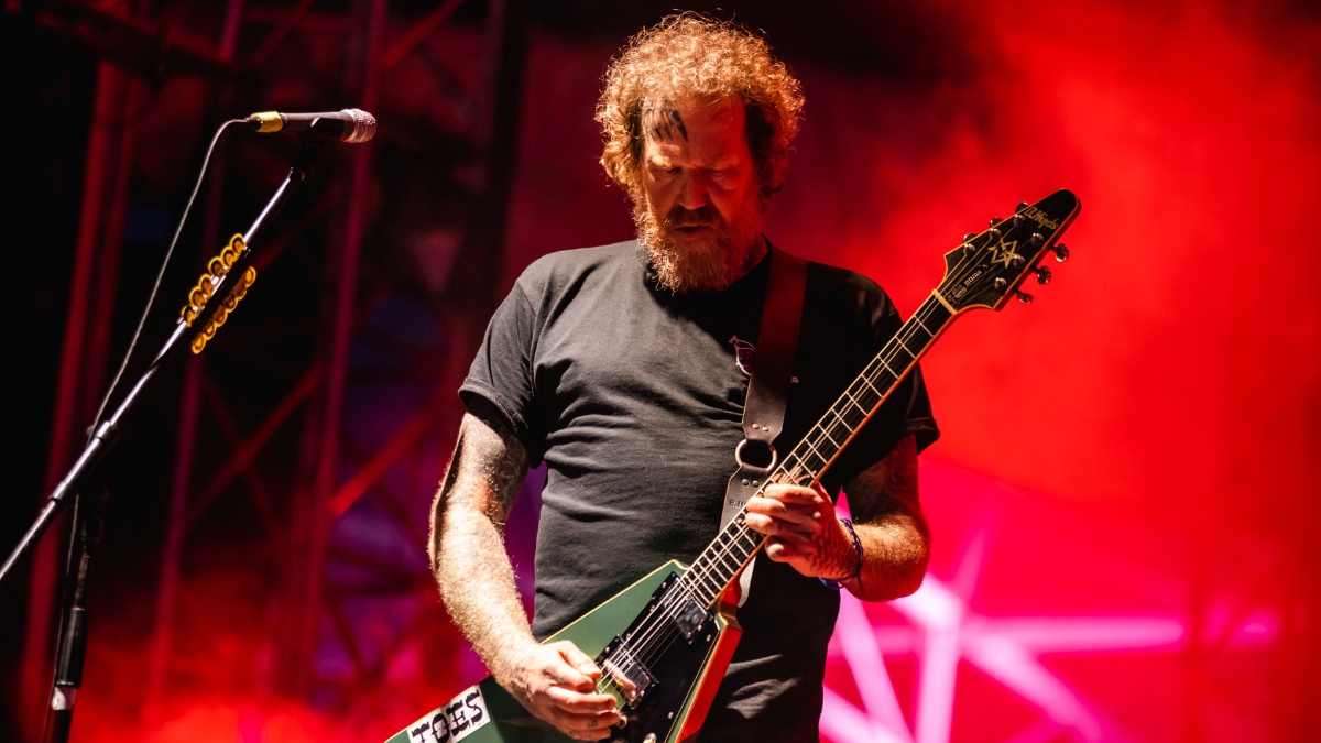 Brent Hinds of Mastodon american band performs, during the VII Mexico Metal Fest at Parque Fundidora on November 10, 2023 in Monterrey, Mexico