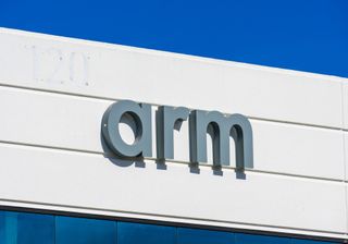 The logo for technology firm Arm printed on a building