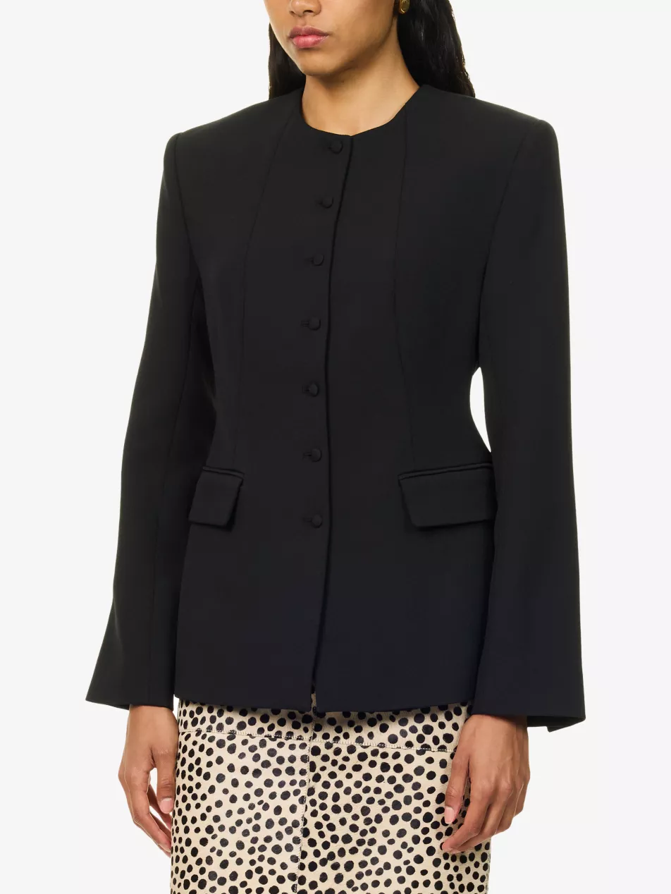 Namira Round-Neck Woven Blazer - 6