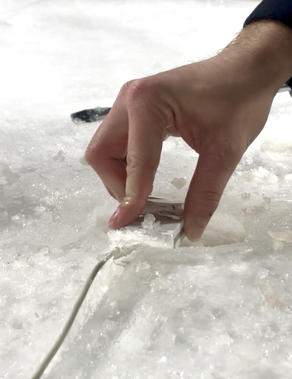 At the U.S. Figure Skating National Championships, prototype contact microphones were embedded directly in the skating surface. These contact microphones converted vibrations in the ice into an electrical signal that could be amplified for broadcast.