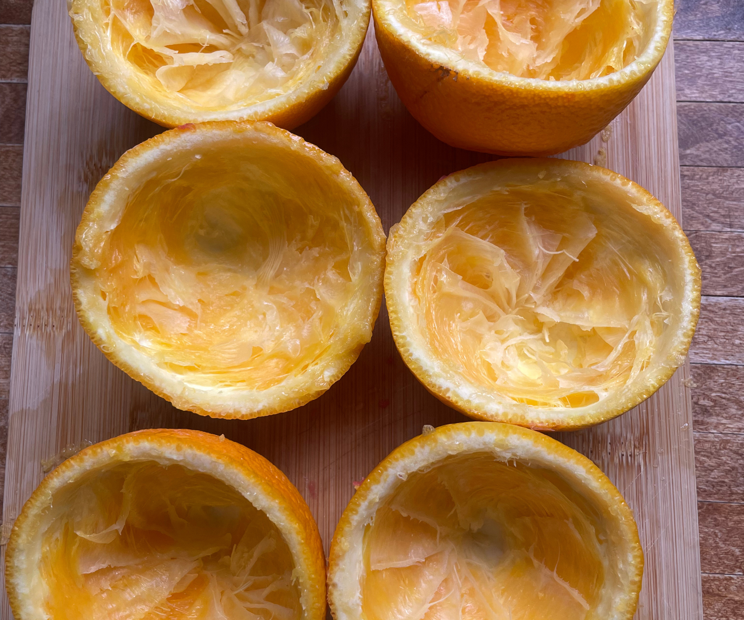Juiced oranges left from the KitchenAid Go Cordless Citrus Juicer