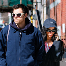 Harry Styles and Zoe Kravitz are seen on March 09, 2026 in New York City. 