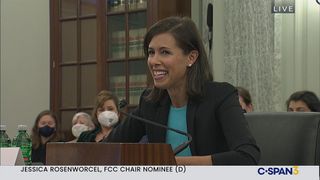 Acting FCC chair Jessica Rosenworcel at Nov. 17, 2021, confirmation hearing
