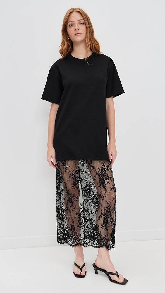 English Factory Mix Media T-Shirt Lace Dress