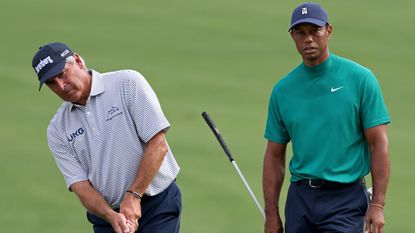 Fred Couples and Tiger Woods at the 2020 Masters 