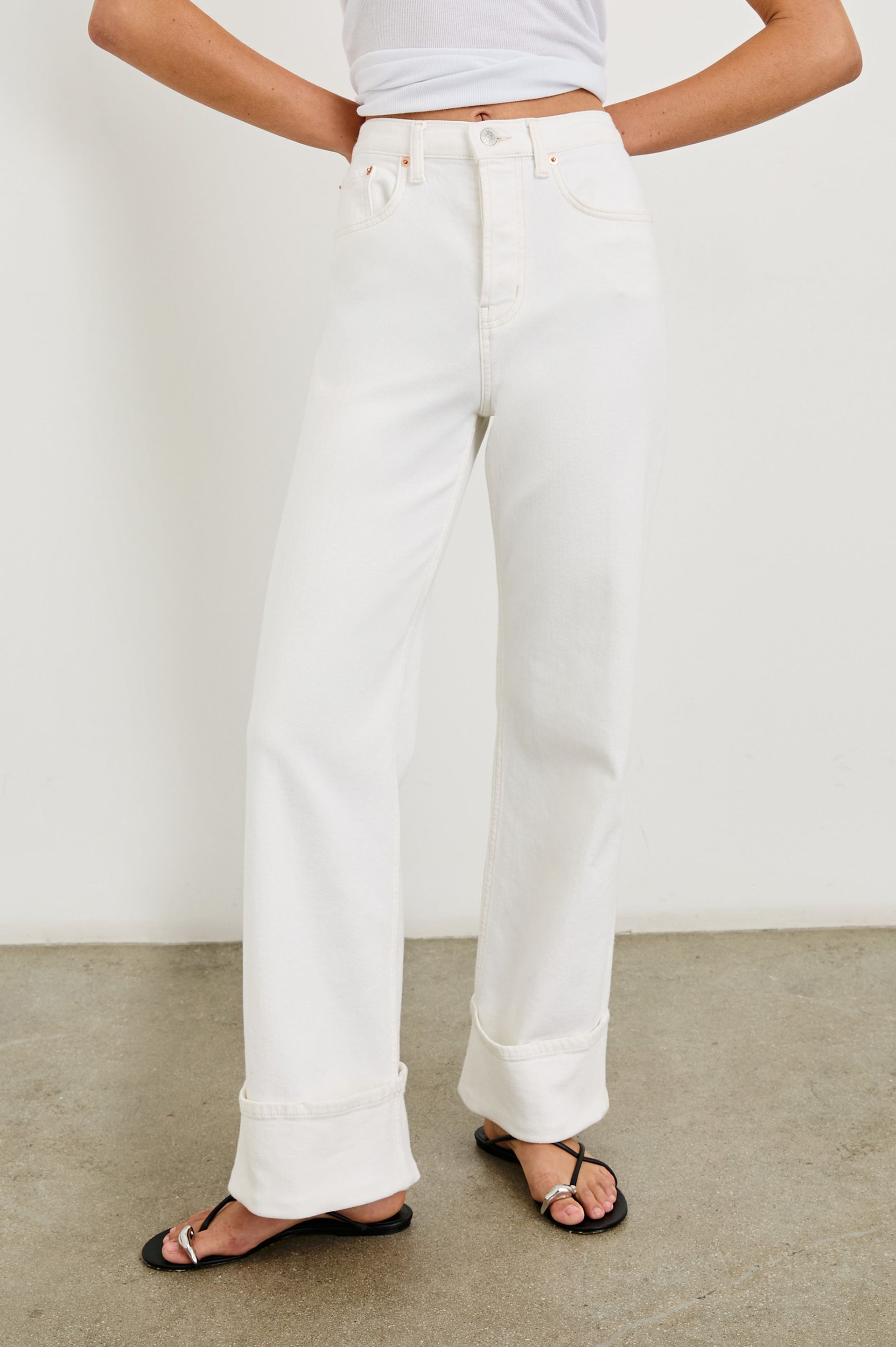 Getty Wide Leg - Vintage Ecru Cuffed