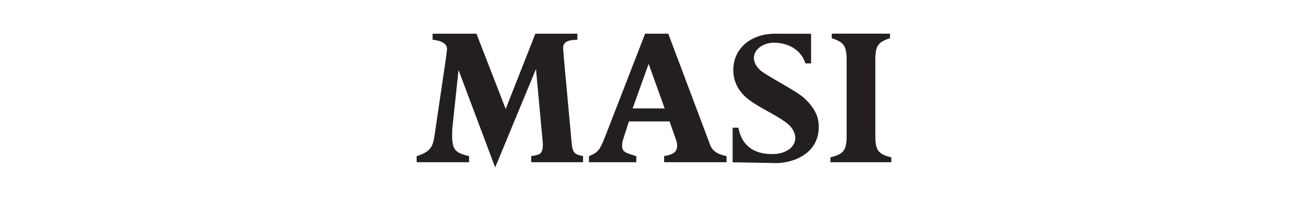 Masi logo: 'MASI' in black writing