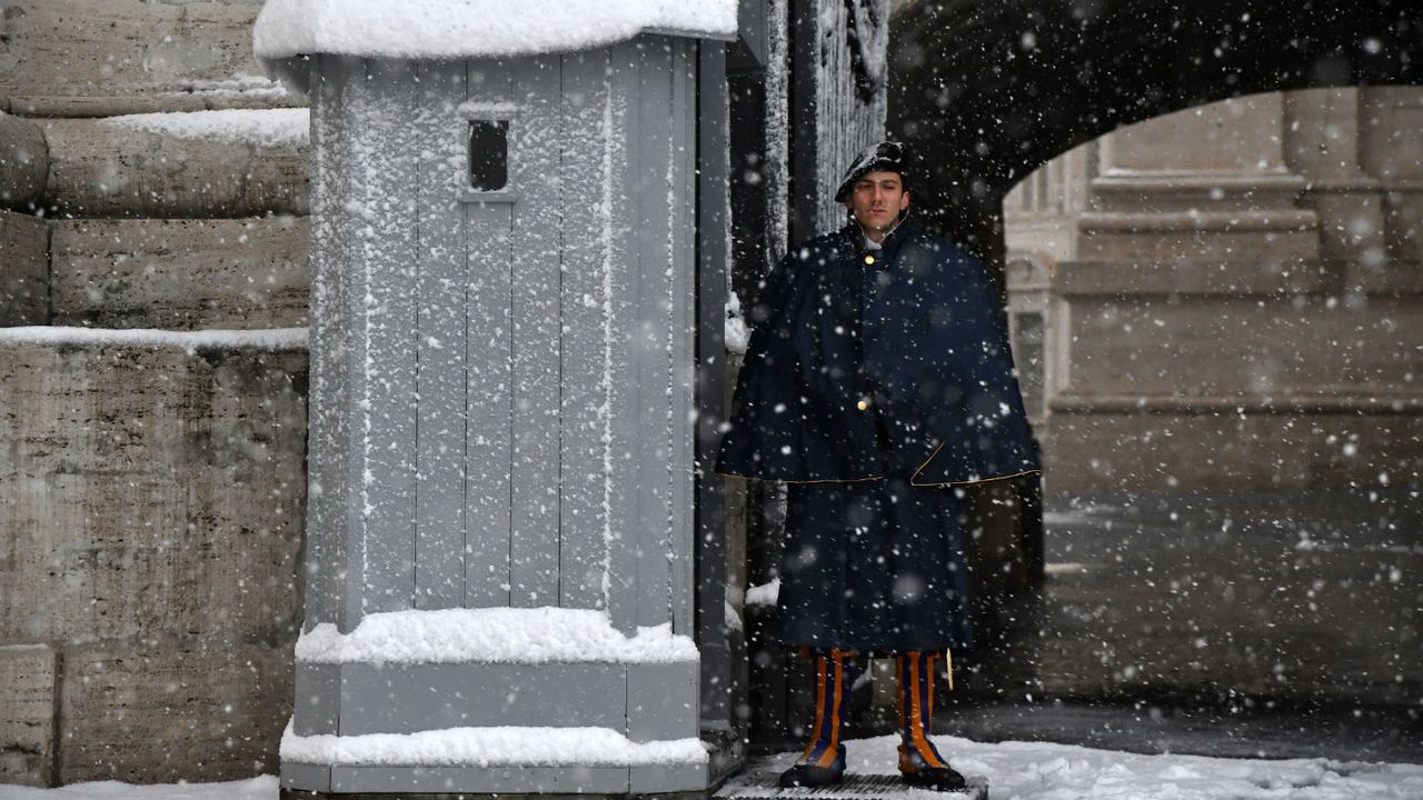 Swiss Guard Vatican City snow