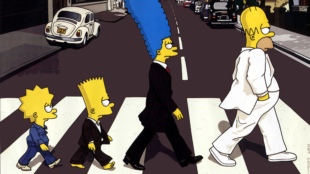 The Simpsons cross Abbey Road