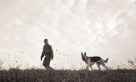 A man and his dog, circa 1930s