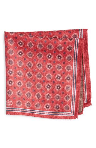 Diamond Medallion Silk Pocket Square