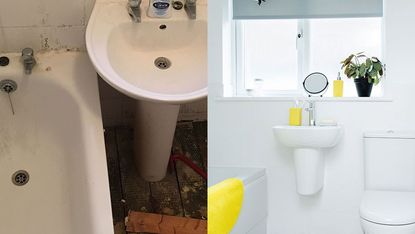 bathroom makeover before and after