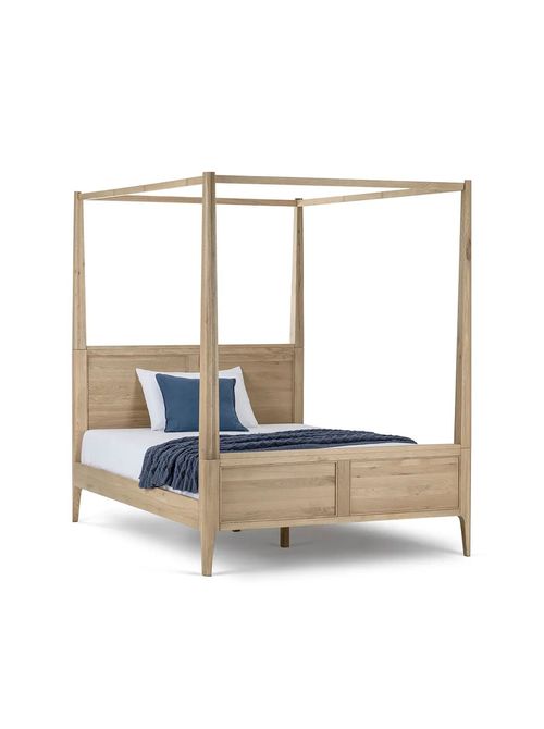 Newton Light Natural Solid Oak Four Poster Bed