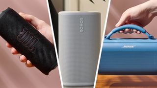 Three bluetooth speakers