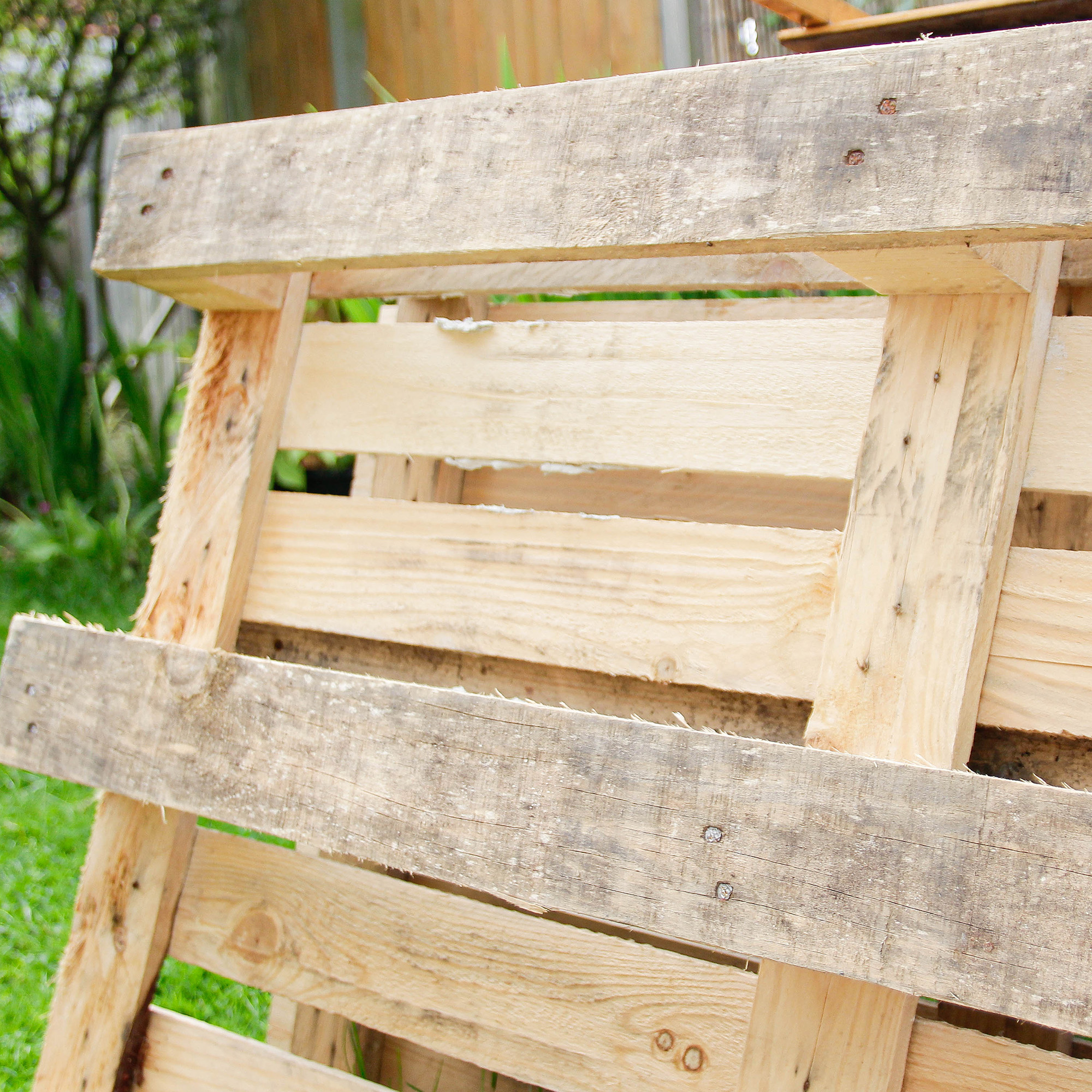wooden pallet in garden