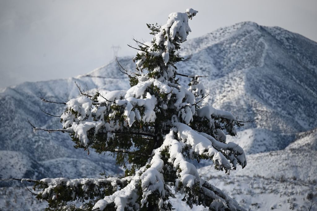 Snow north of Los Angeles.