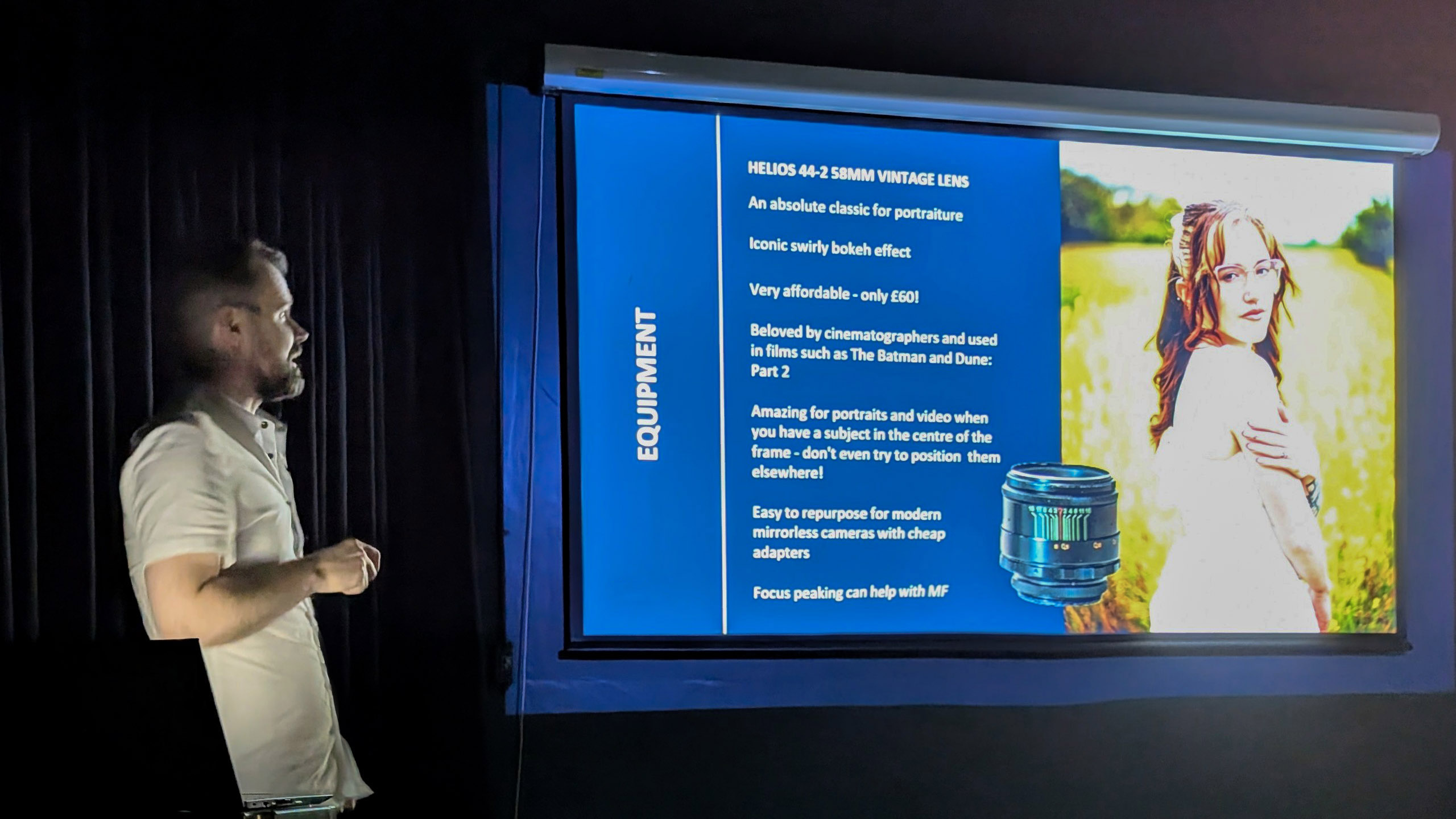 Photographer Dan Mold giving his presentation on Outdoor Photography at Winchester Photographic Society