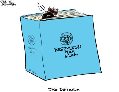 Political cartoon U.S. GOP tax plan debt