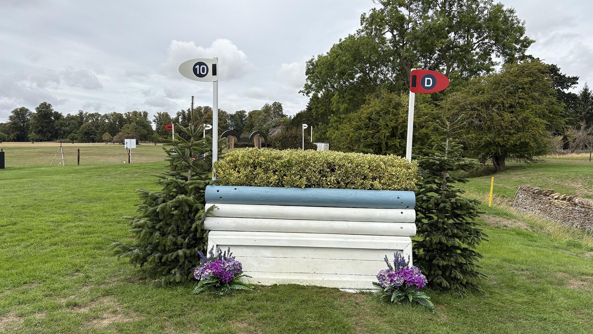 Narrow brush fence on the Burghley cross-country course 2026