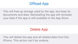 An option to delete an app on iPhone