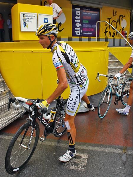 Kanstantsin Sivtsov (HTC-Columbia) is looking like a lot of riders in this year's Tour de France - banged up and bruised.