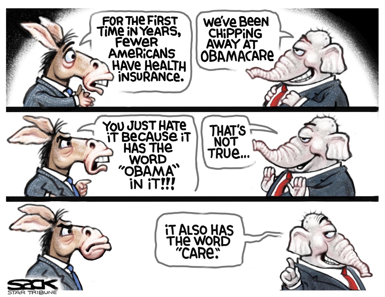 Political Cartoon U.S.&amp;amp;nbsp;Democrats Republicans Healthcare